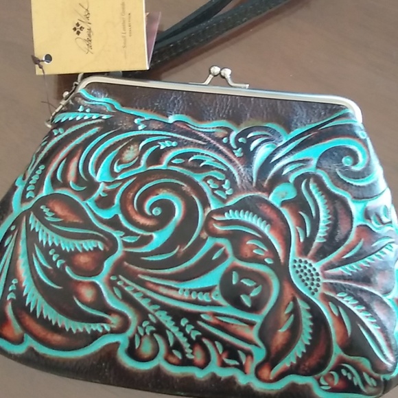 Patricia Nash Handbags - Patricia Nash Tooled Leather Large Wristlet Clutch